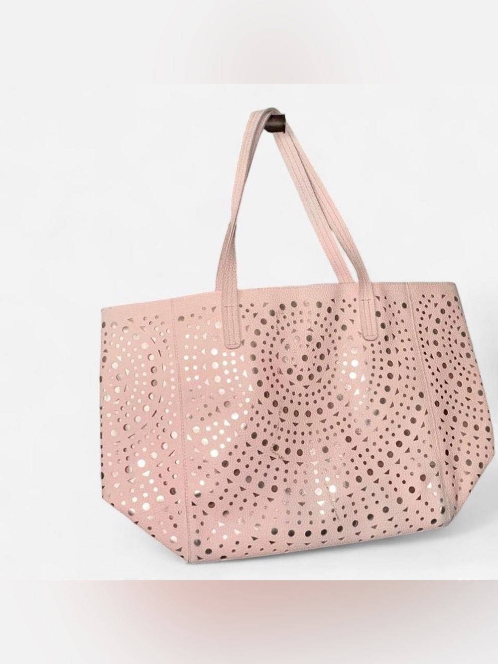 Perforated Tote Bags- Pink and Gray - Picture 4 of 7